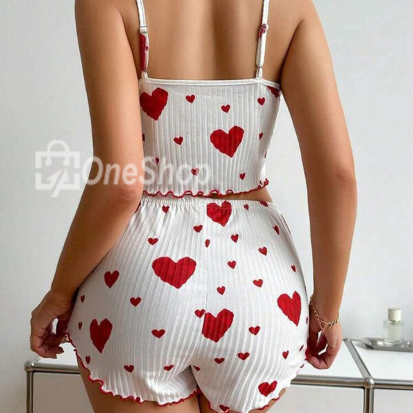 Cute sling sweet sleeveless Japanese print two-piece summer suit fresh thin ins outer wear casual - Image 2