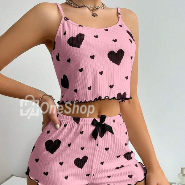 Cute sling sweet sleeveless Japanese print two-piece summer suit fresh thin ins outer wear casual - Image 3